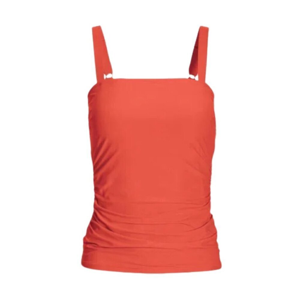 NWT Carmen Marc Valvo Swim Sense Square Neck Tankini Top in Scarlet